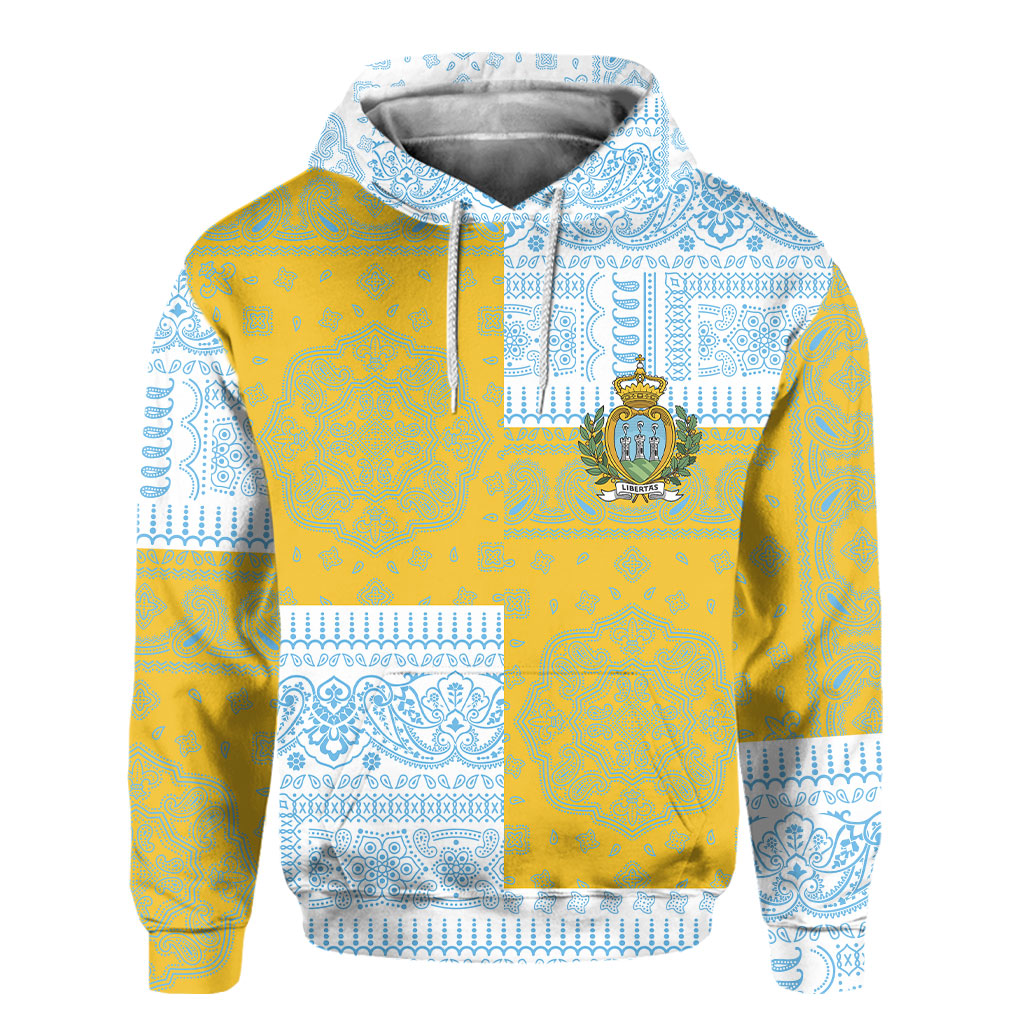 San Marino Hoodie Flag And Paisley Basic Style 2