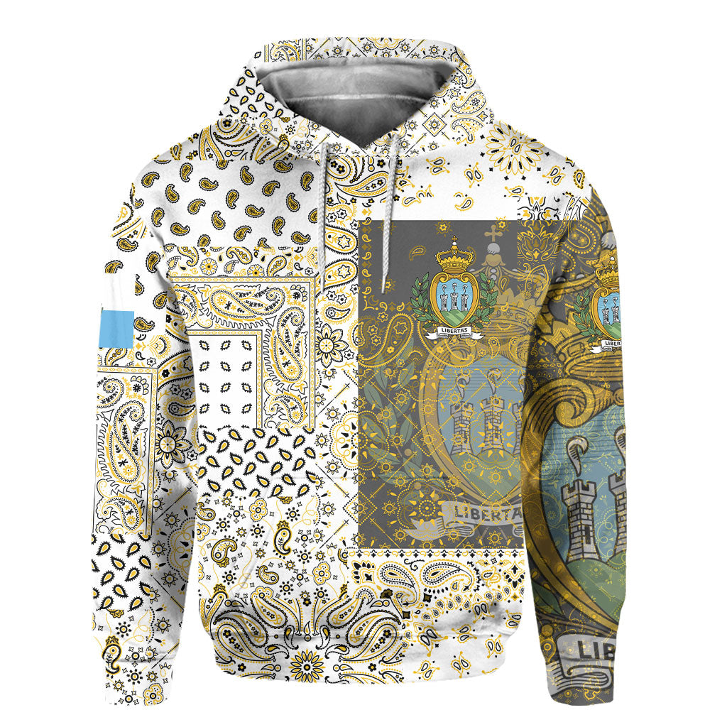 San Marino Hoodie Paisley Flag And Skull Style 2