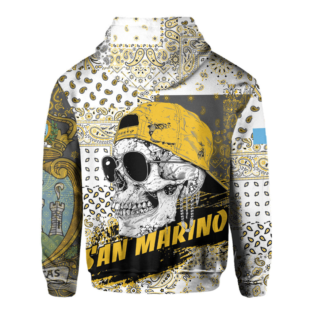 San Marino Hoodie Paisley Flag And Skull Style 3