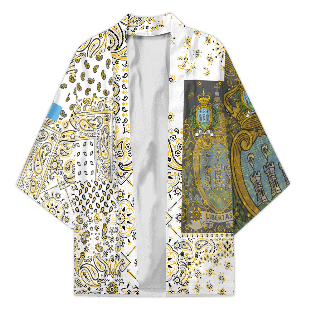 San Marino Kimono Paisley Flag And Skull Style 1