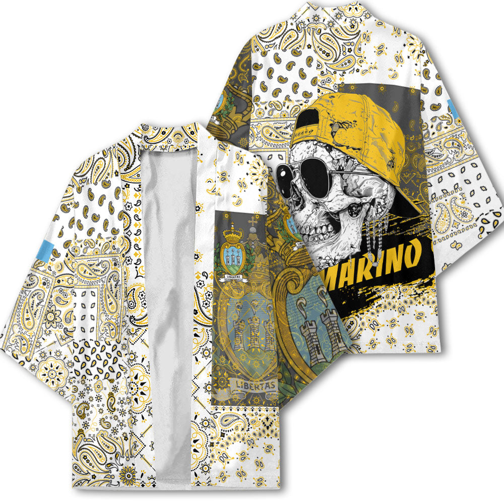 San Marino Kimono Paisley Flag And Skull Style 2