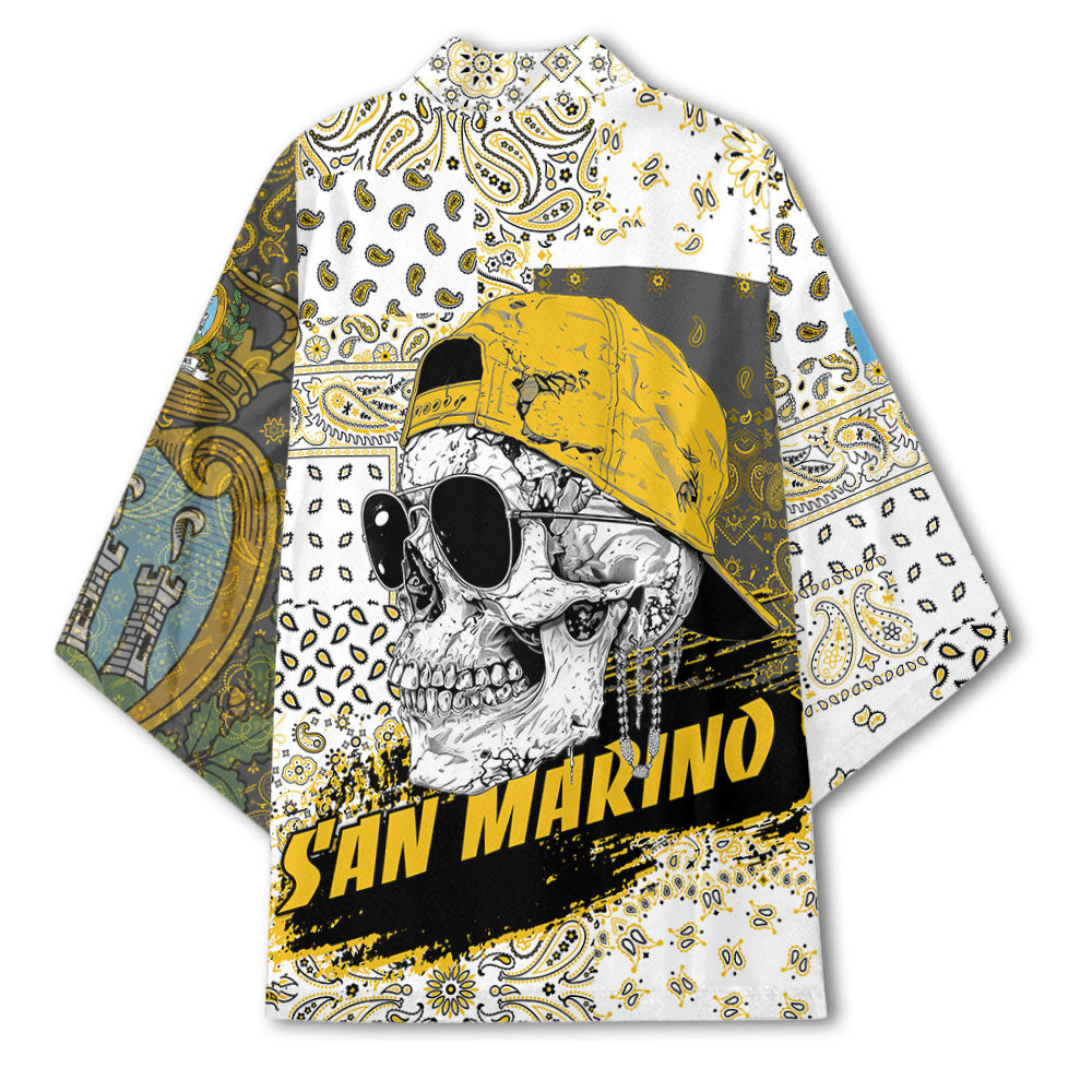 San Marino Kimono Paisley Flag And Skull Style 3