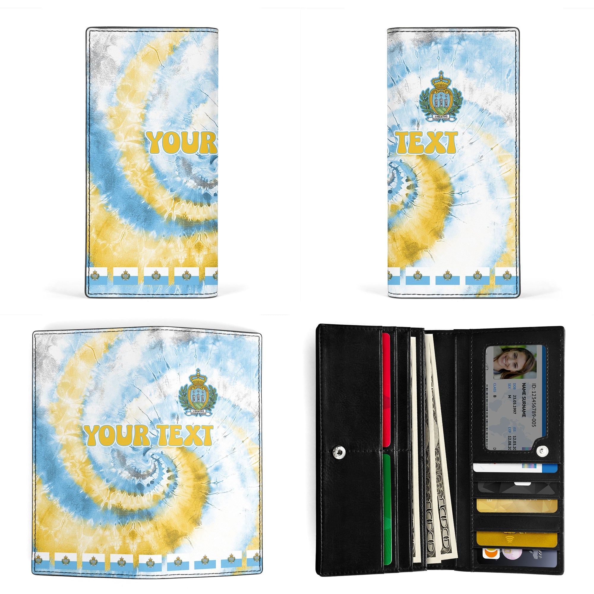 San Marino Leather Wallet Custom Tie Dye Style 3