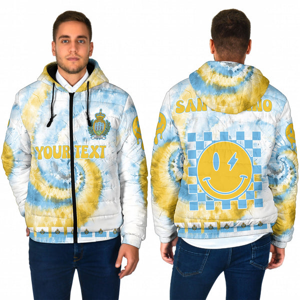 San Marino Men Hooded Padded Jacket Custom Tie Dye Style 1