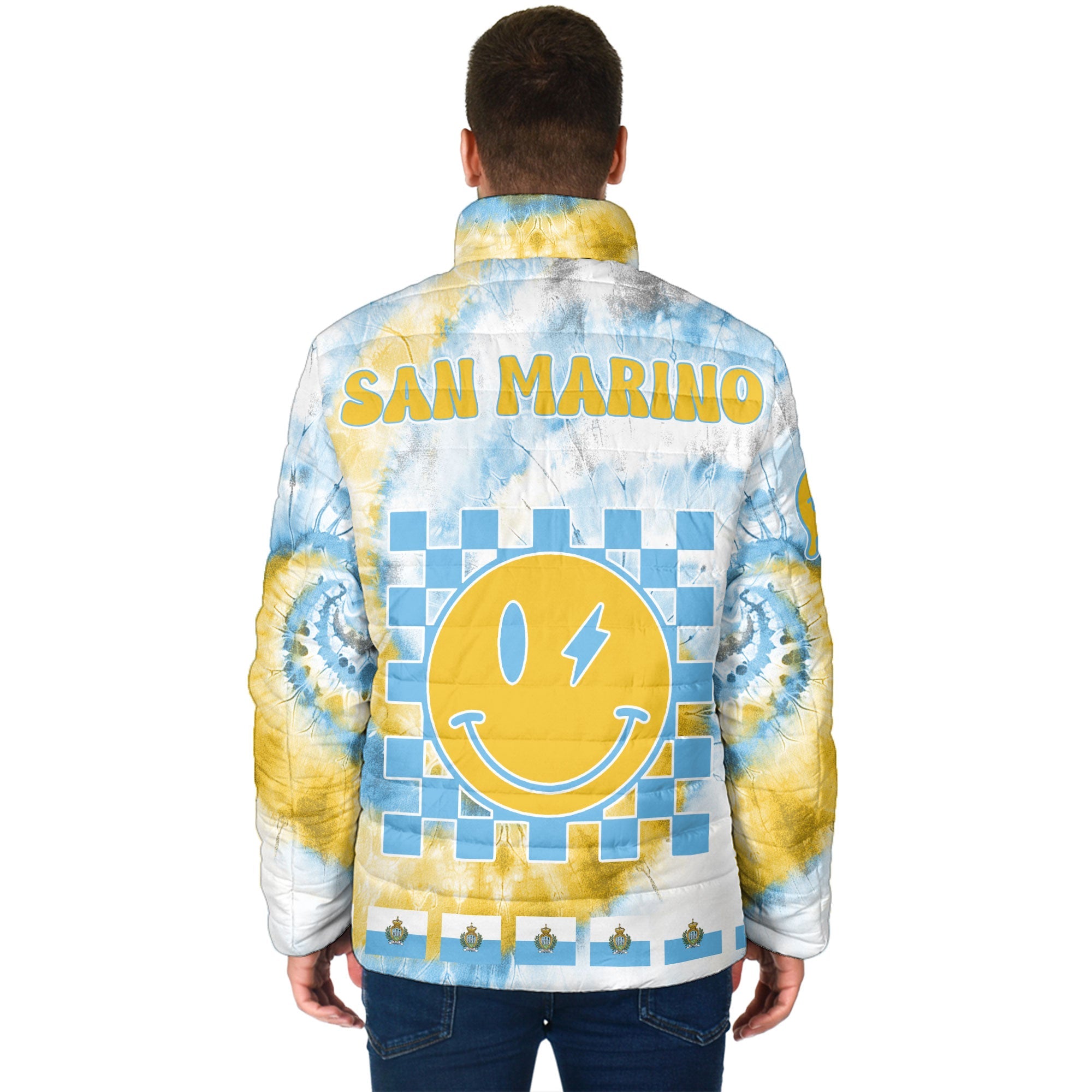 San Marino Men Padded Jacket Custom Tie Dye Style 2