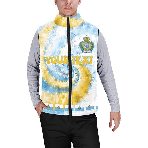 San Marino Men Padded Jacket Vest Custom Tie Dye Style 1