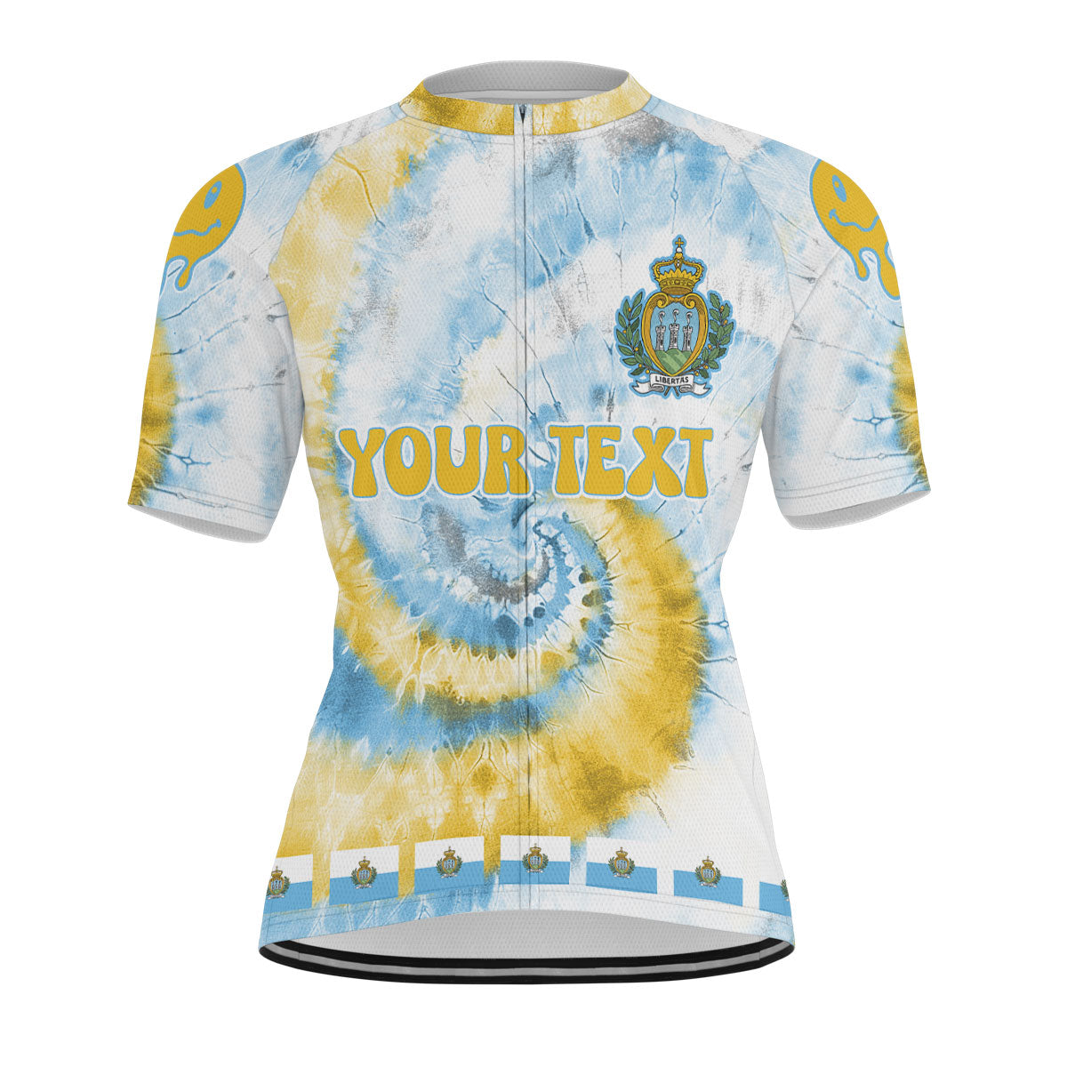 San Marino Men Cycling Jersey Custom Tie Dye Style 1