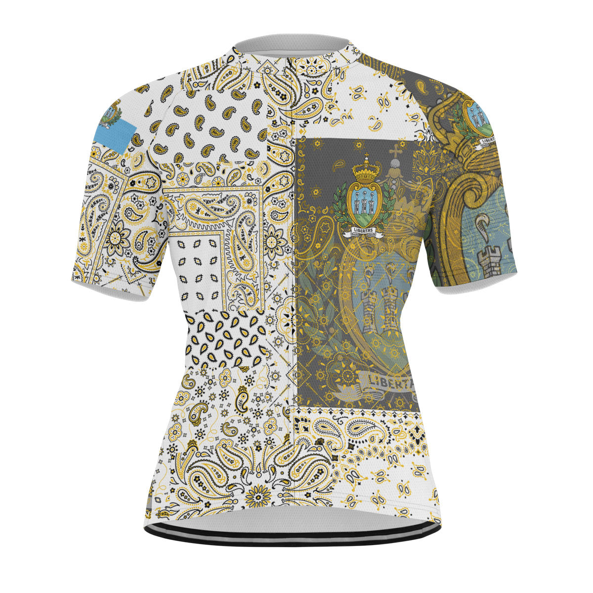 San Marino Men Cycling Jersey Paisley Flag And Skull Style 1