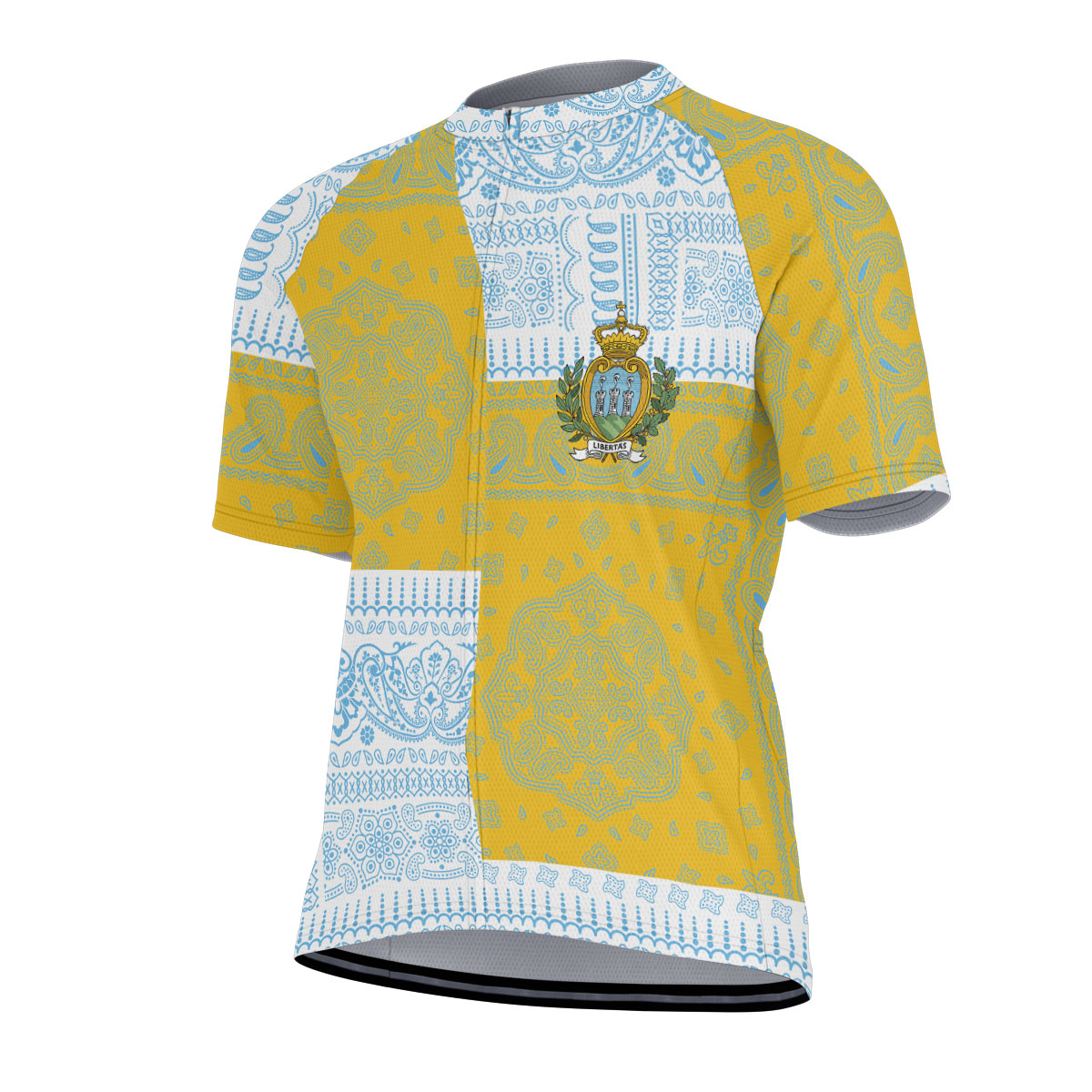 San Marino Men Cycling Jersey Flag And Paisley Basic Style 2