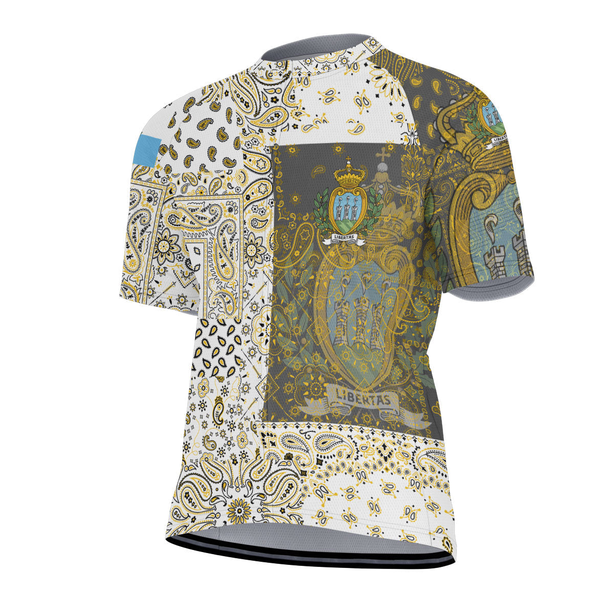 San Marino Men Cycling Jersey Paisley Flag And Skull Style 2