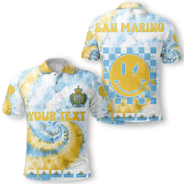 San Marino Polo Shirt Custom Tie Dye Style 1