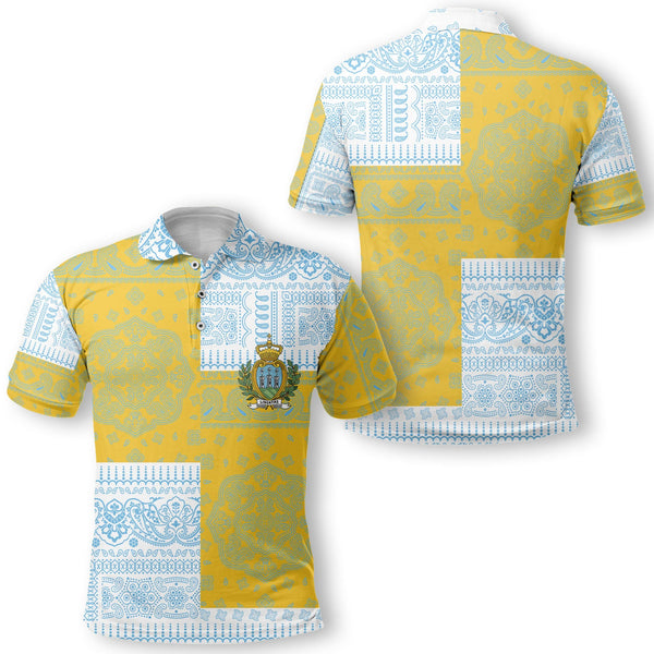 San Marino Polo Shirt Flag And Paisley Basic Style 1