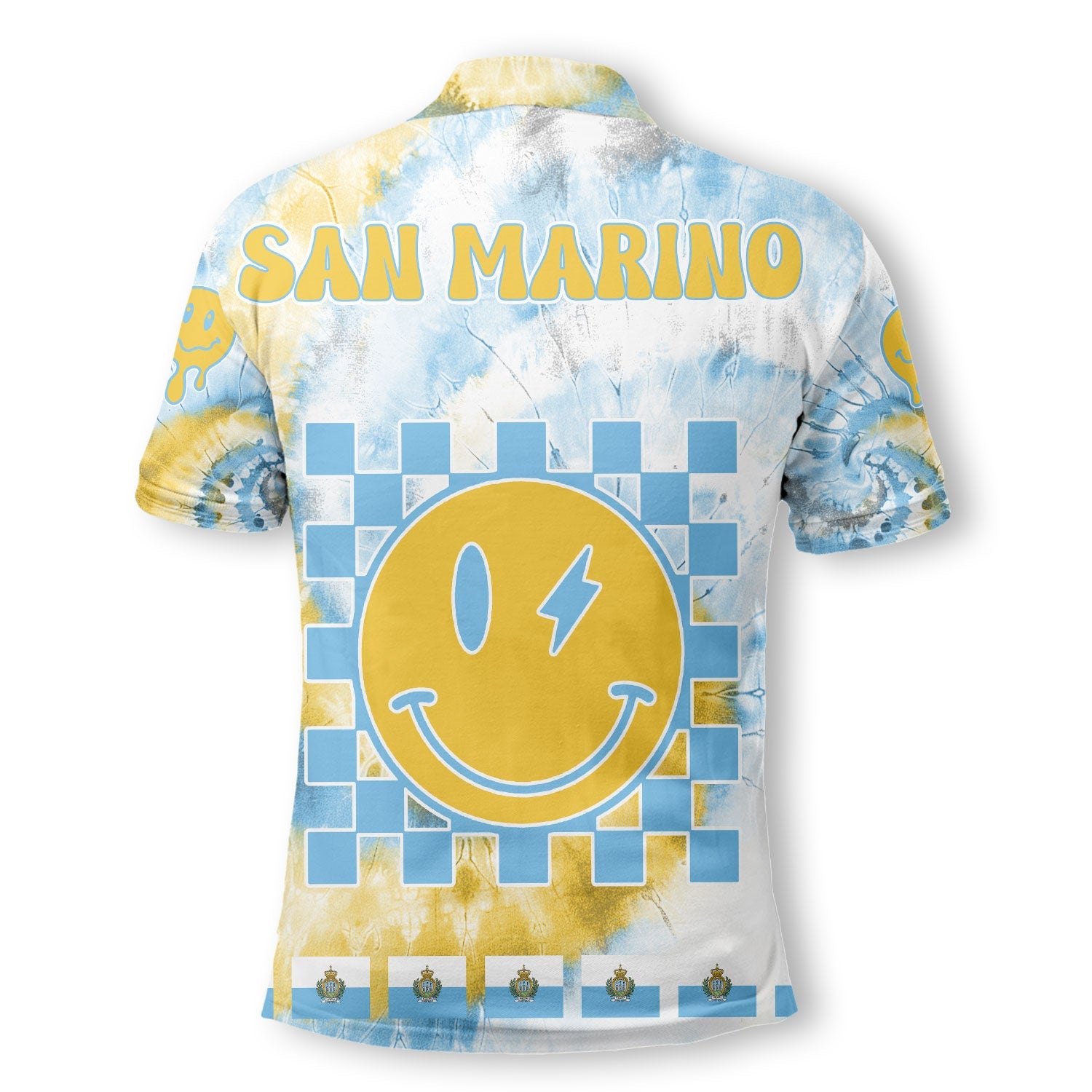 San Marino Polo Shirt Custom Tie Dye Style 3