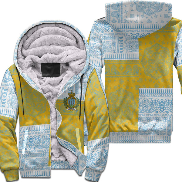 San Marino Sherpa Hoodie Flag And Paisley Basic Style 1