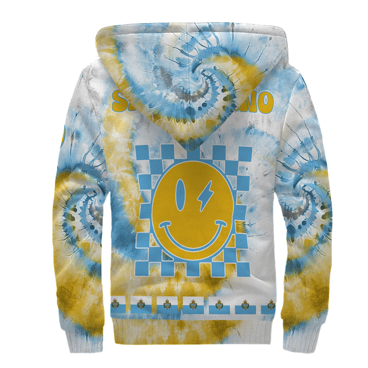 San Marino Sherpa Hoodie Custom Tie Dye Style 2