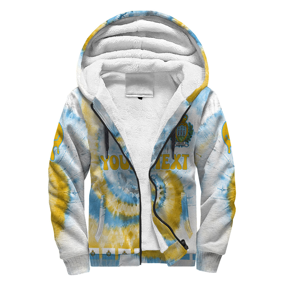 San Marino Sherpa Hoodie Custom Tie Dye Style 3