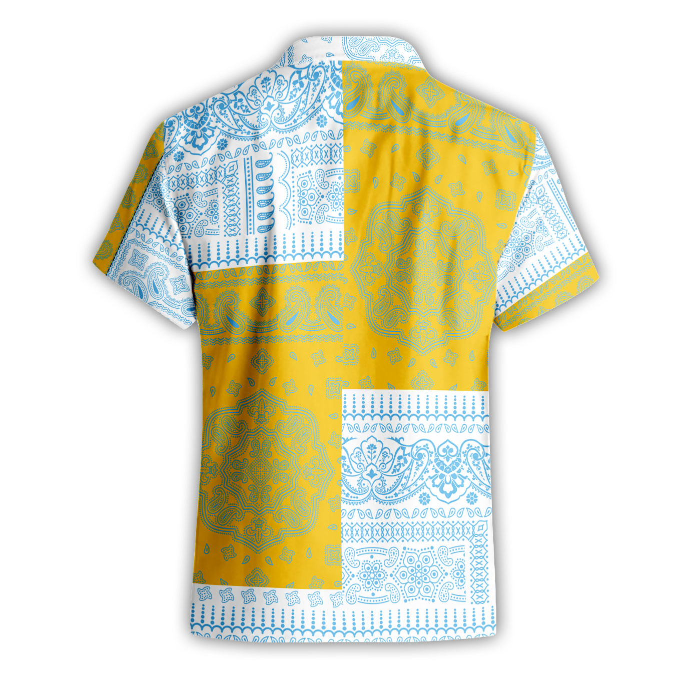 San Marino Short Sleeve Shirt Flag And Paisley Basic Style 3