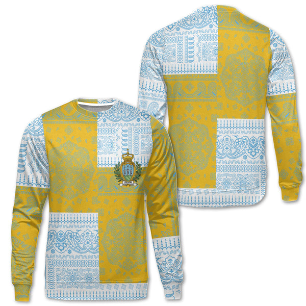 San Marino Sweatshirt Flag And Paisley Basic Style 1