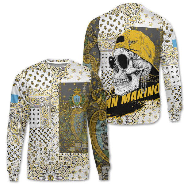 San Marino Sweatshirt Paisley Flag And Skull Style 1