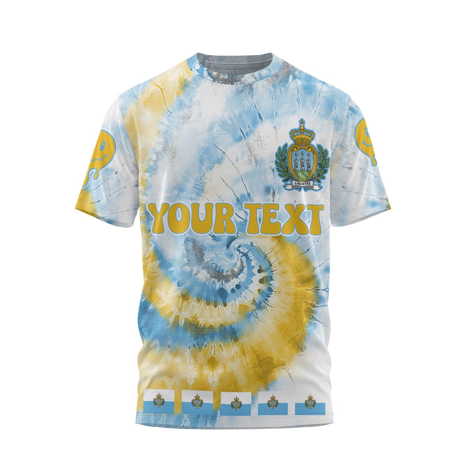 San Marino T Shirt Custom Tie Dye Style 1