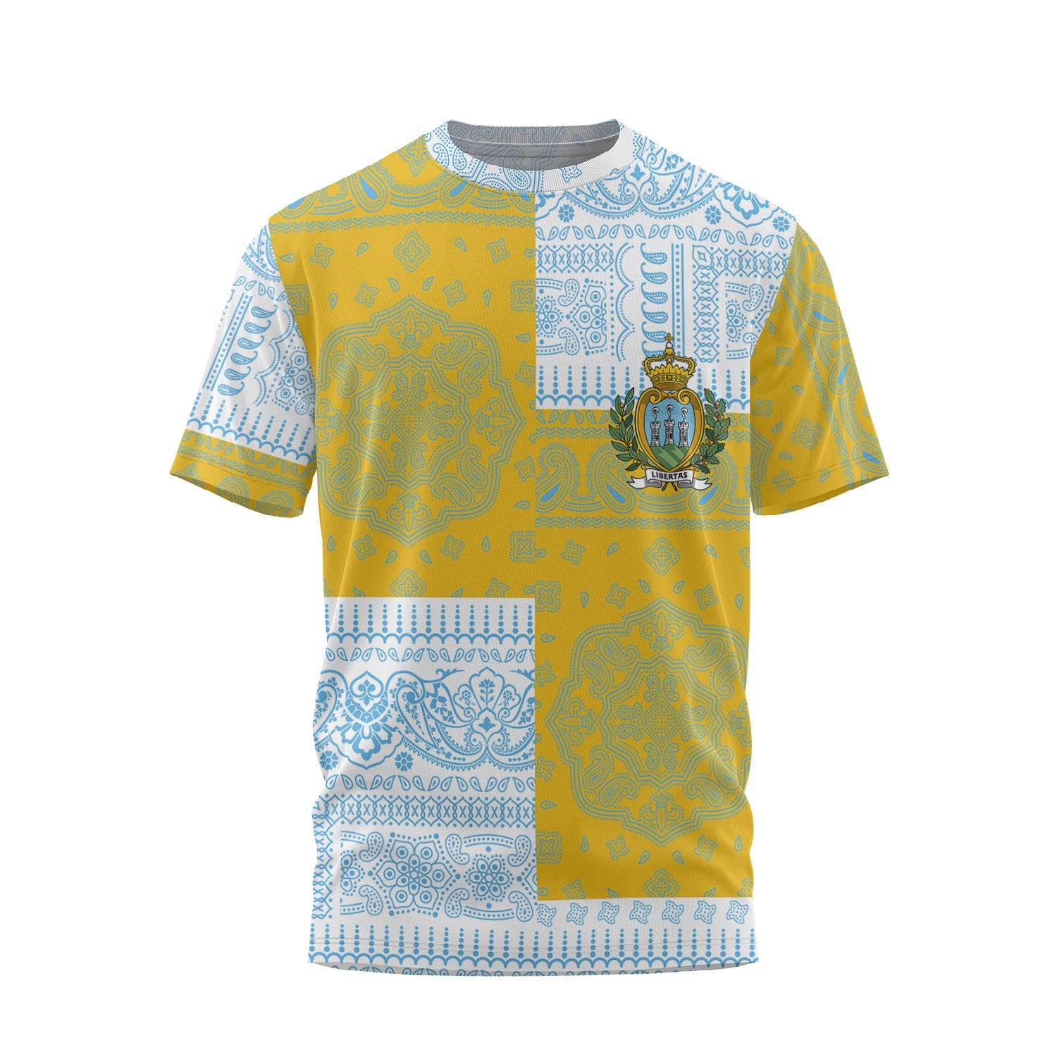 San Marino T Shirt Flag And Paisley Basic Style 2