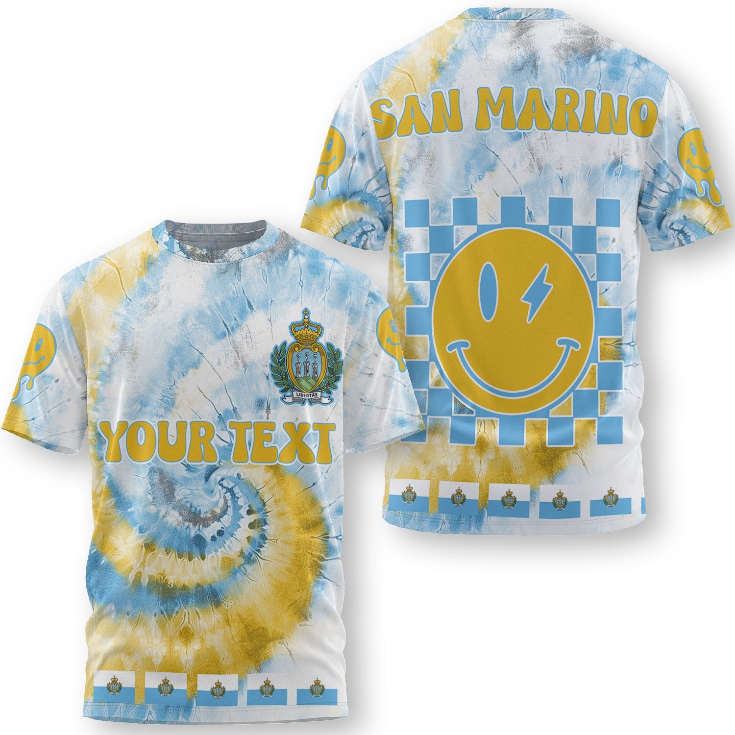 San Marino T Shirt Custom Tie Dye Style 3