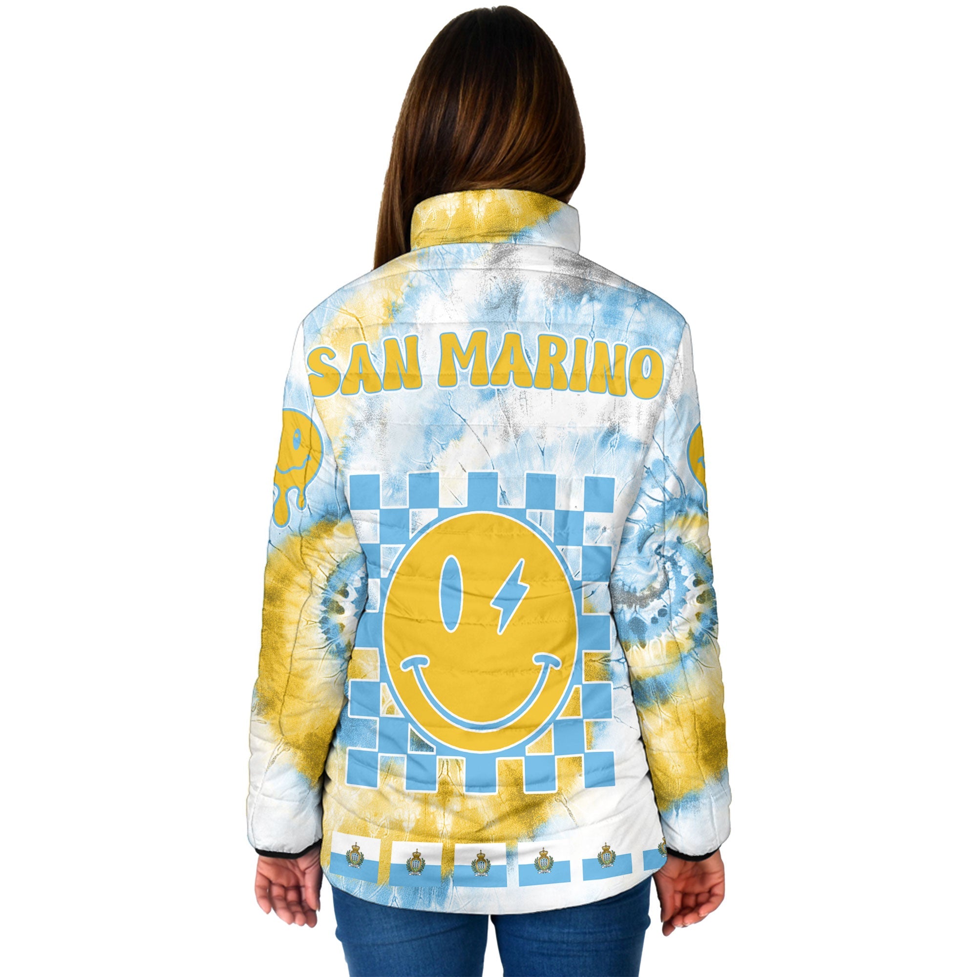 San Marino Women Padded Jacket Custom Tie Dye Style 2