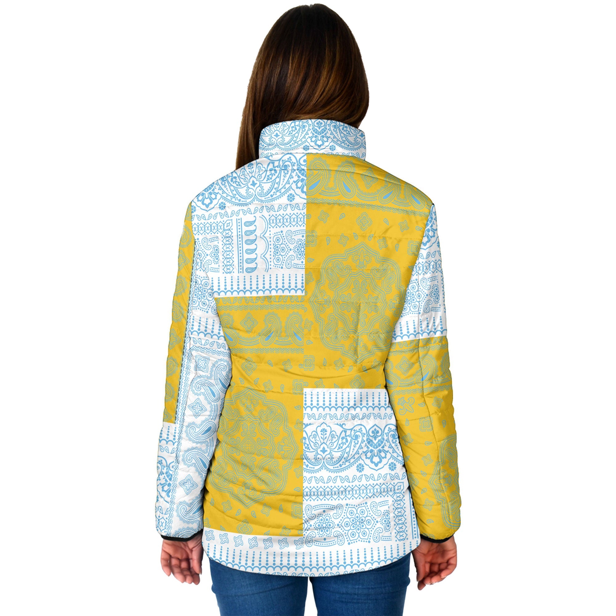 San Marino Women Padded Jacket Flag And Paisley Basic Style 2