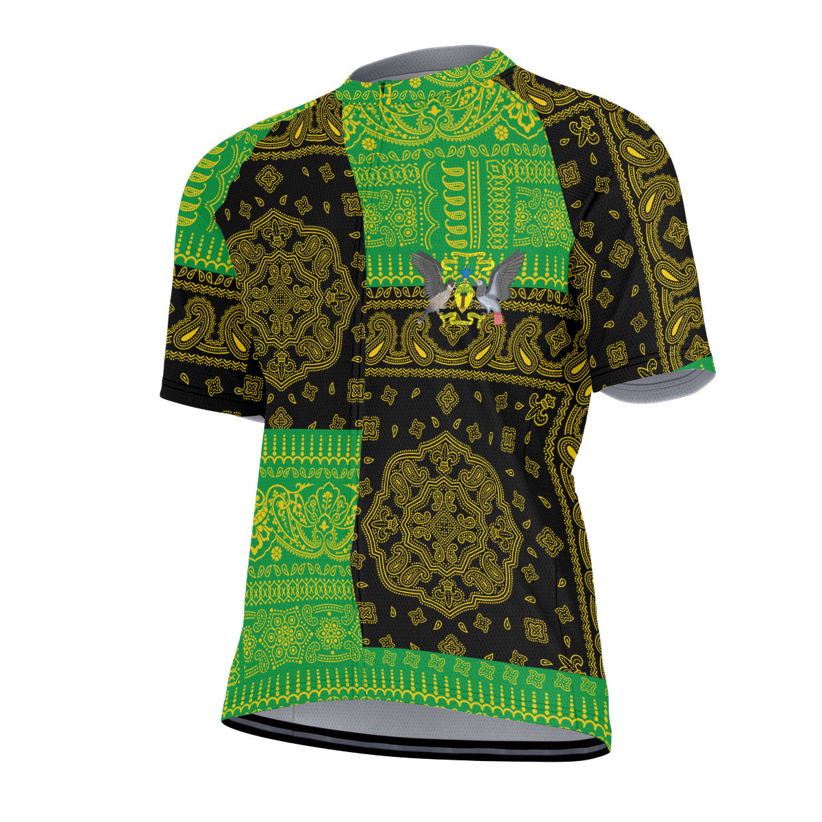 Sao Tome And Principe Men Cycling Jersey Flag And Paisley Basic Style 2