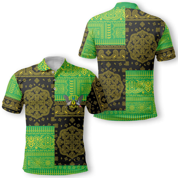 Sao Tome And Principe Polo Shirt Flag And Paisley Basic Style 1