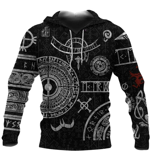 Viking Hoodie Baldur Norse Mythology Tattoo Style