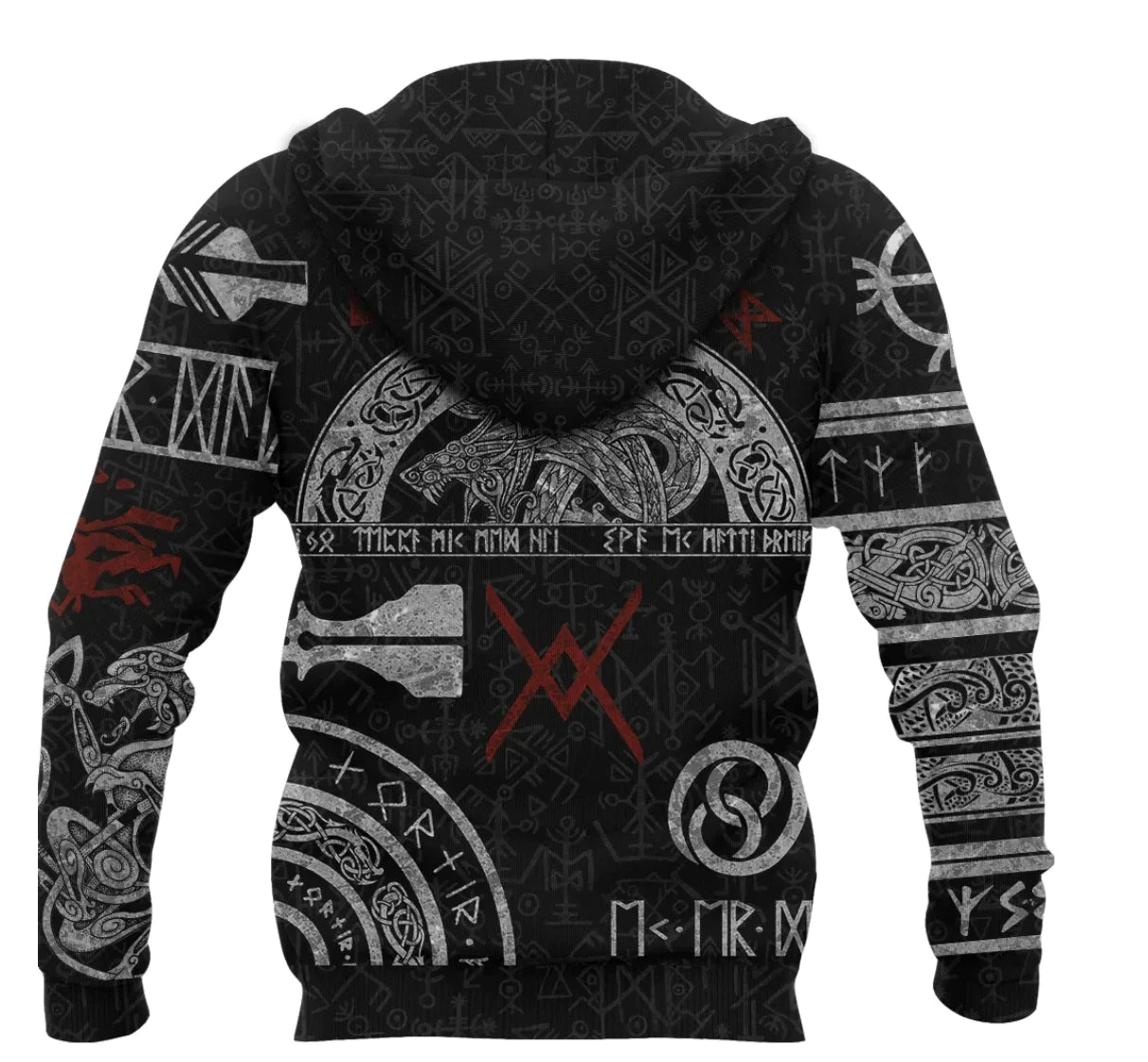 Viking Hoodie Baldur Norse Mythology Tattoo Style