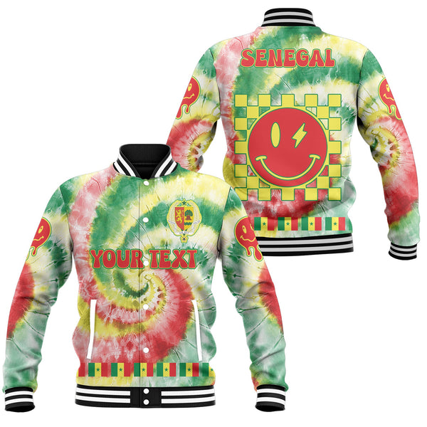 Senegal Baseball Jacket Custom Tie Dye Style 1