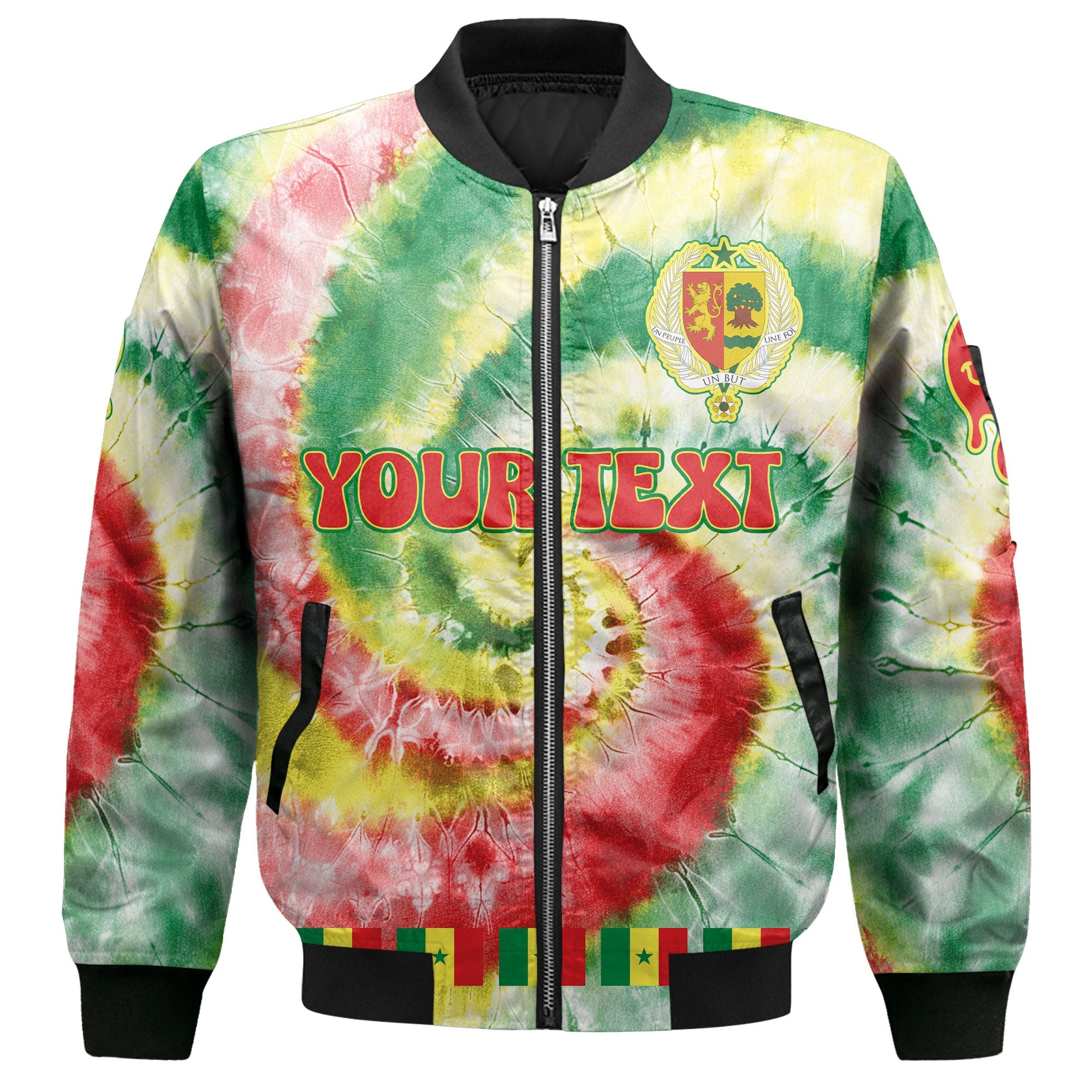 Senegal Bomber Jacket Custom Tie Dye Style 2