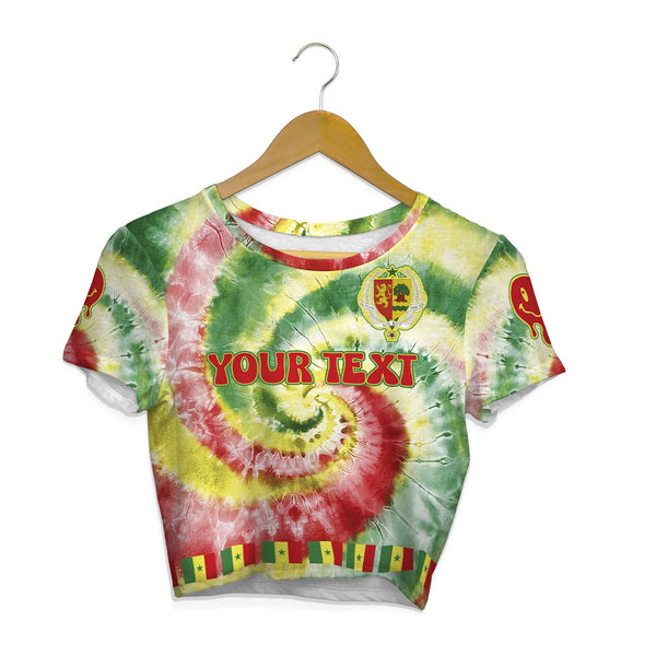 Senegal Croptop T Shirt Custom Tie Dye Style 1