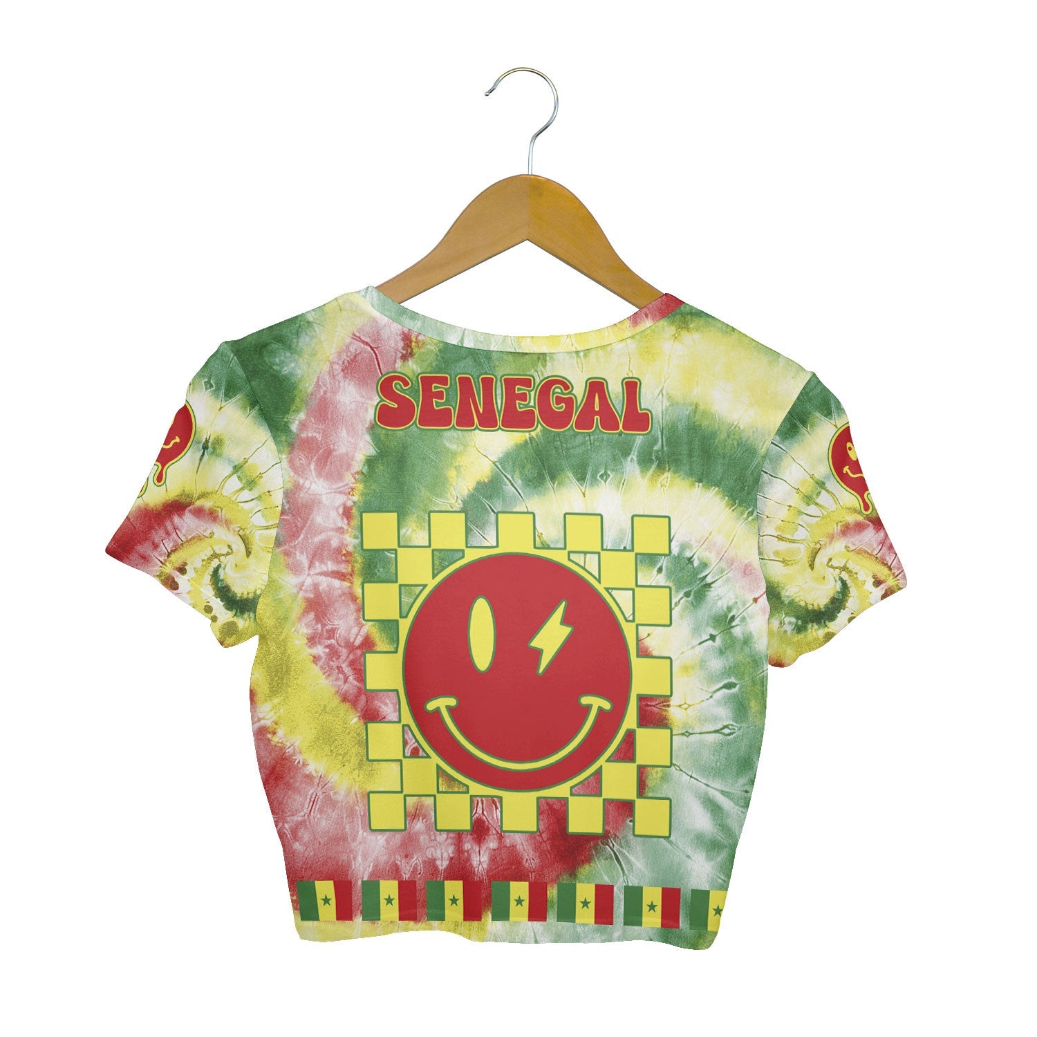 Senegal Croptop T Shirt Custom Tie Dye Style 2