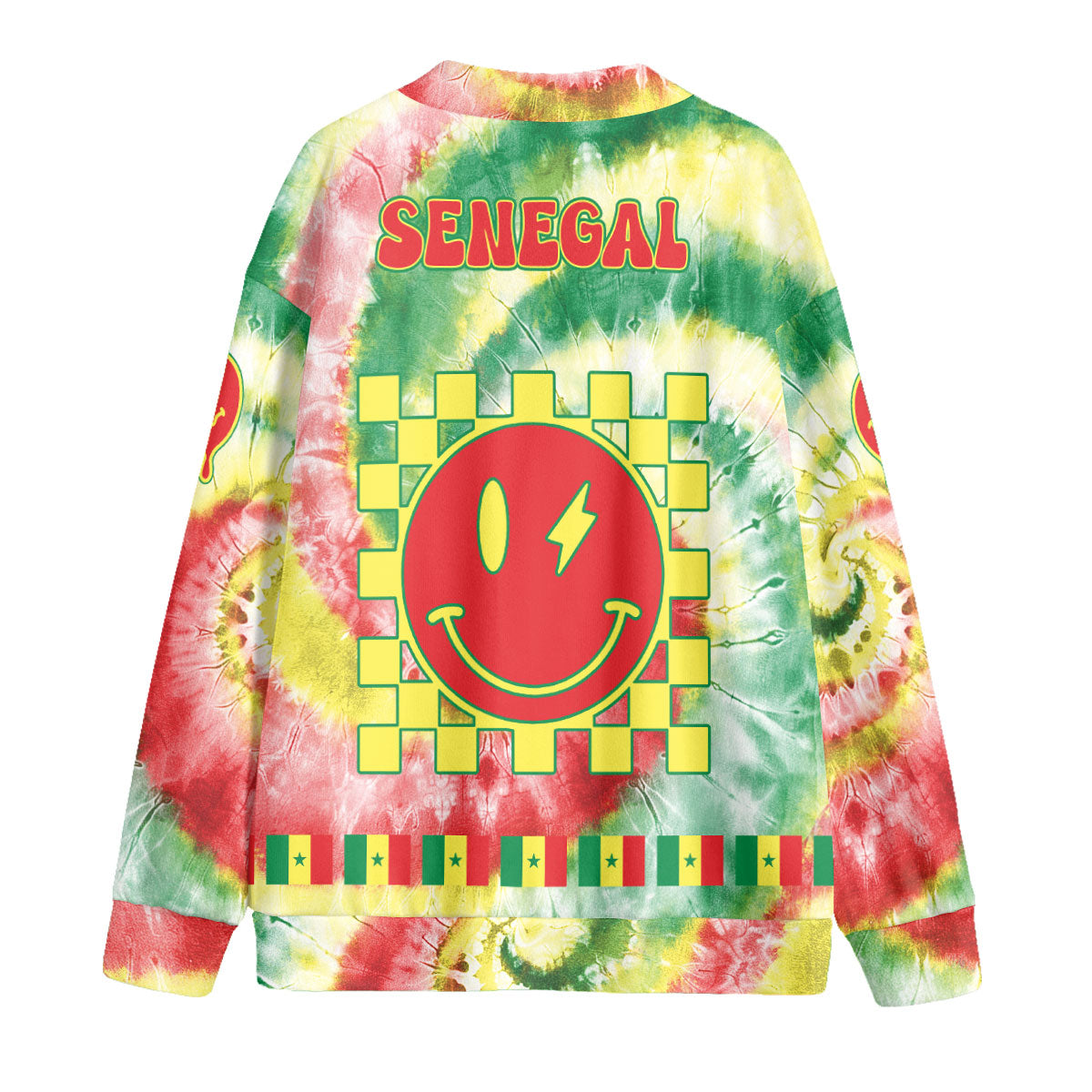 Senegal Fleece Cardigan Custom Tie Dye Style 2