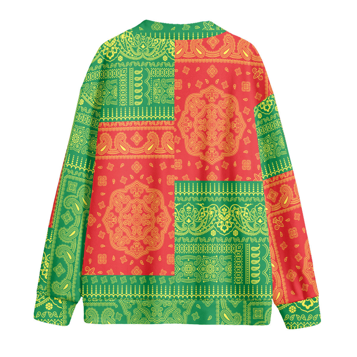 Senegal Fleece Cardigan Flag And Paisley Basic Style 2