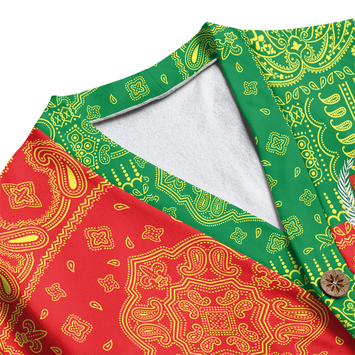 Senegal Fleece Cardigan Flag And Paisley Basic Style 4