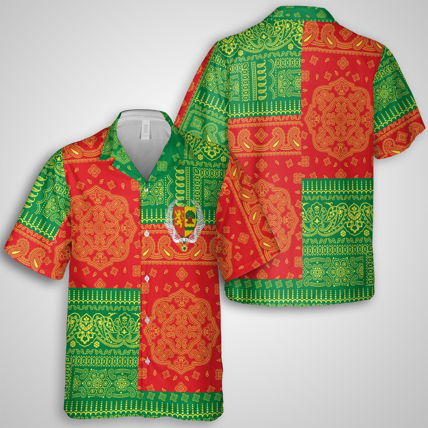 Senegal Hawaiian Shirt Flag And Paisley Basic Style 1