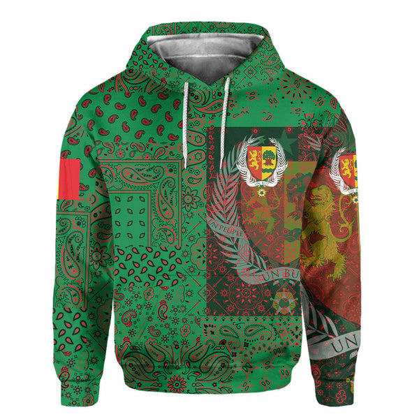 Senegal Hoodie Paisley Flag And Skull Style 2