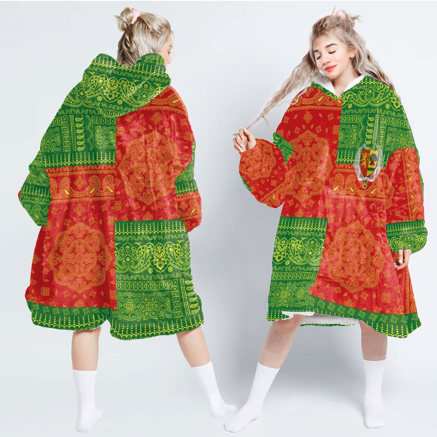 Senegal Hoodie Blanket Flag And Paisley Basic Style 1