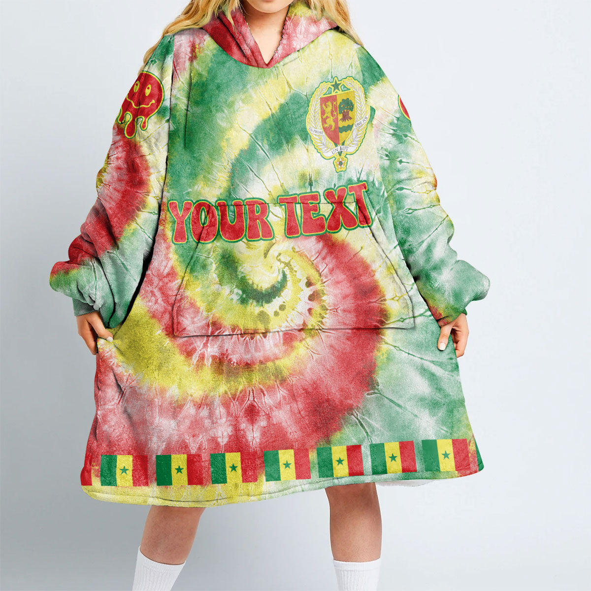 Senegal Hoodie Blanket Custom Tie Dye Style 2