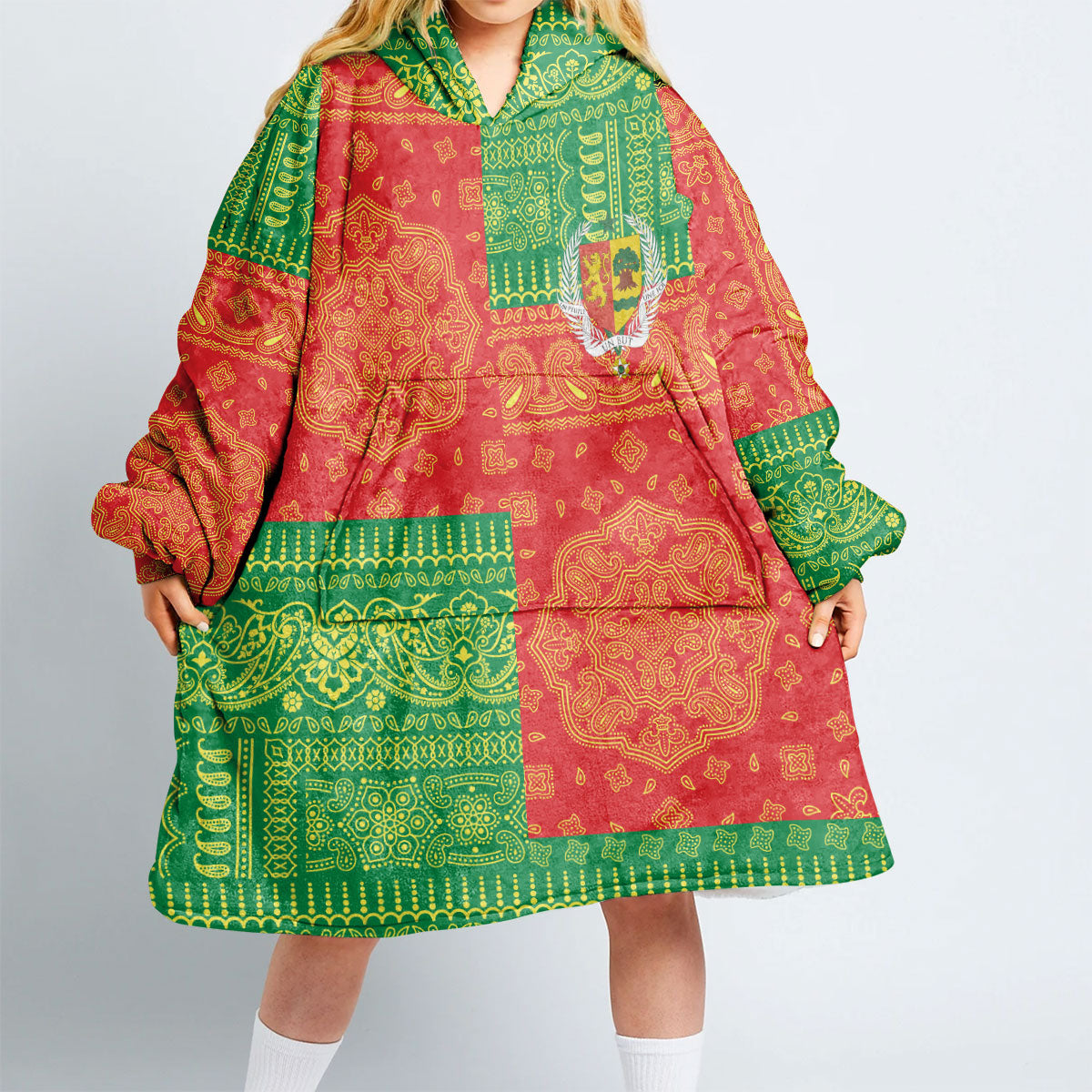 Senegal Hoodie Blanket Flag And Paisley Basic Style 2