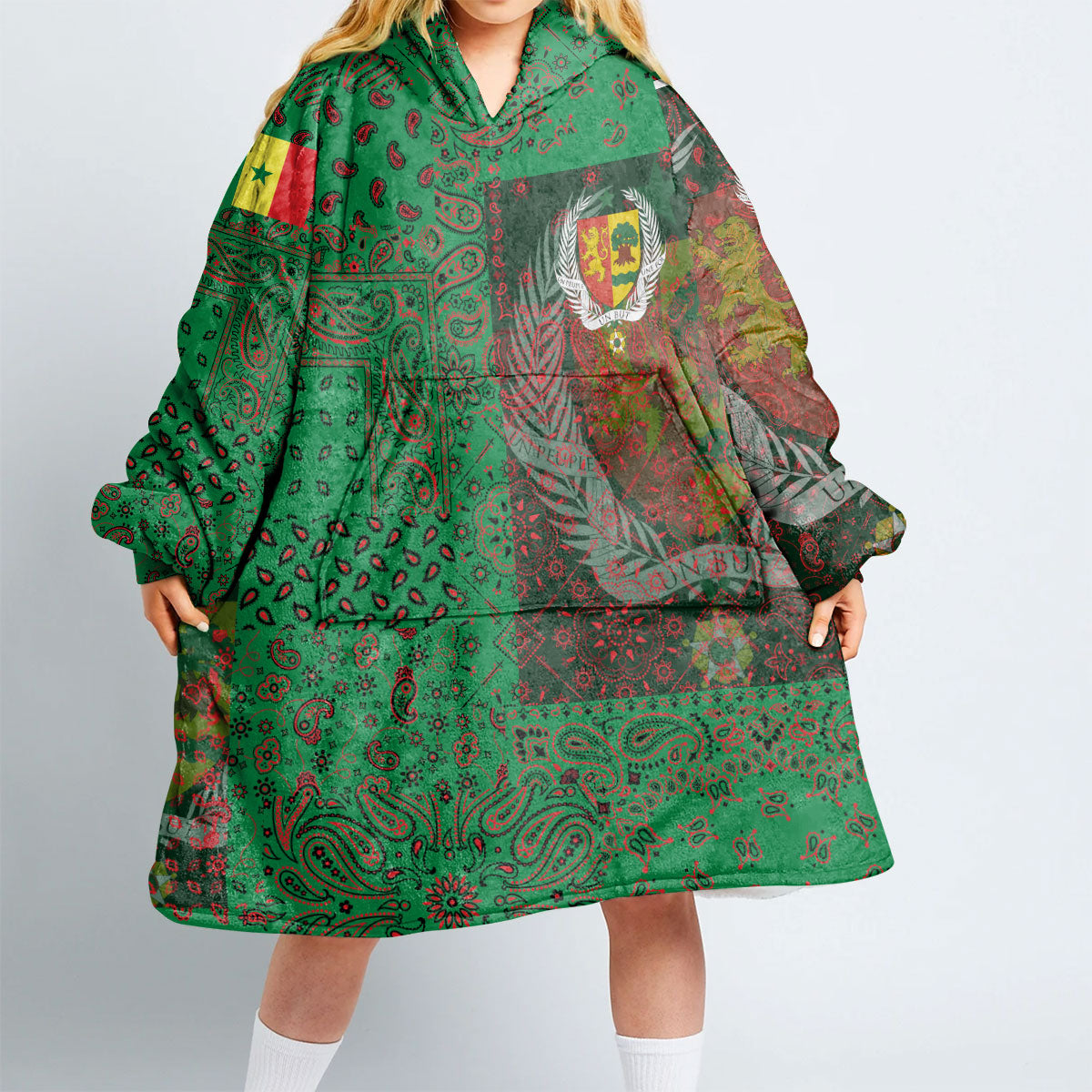 Senegal Hoodie Blanket Paisley Flag And Skull Style 2