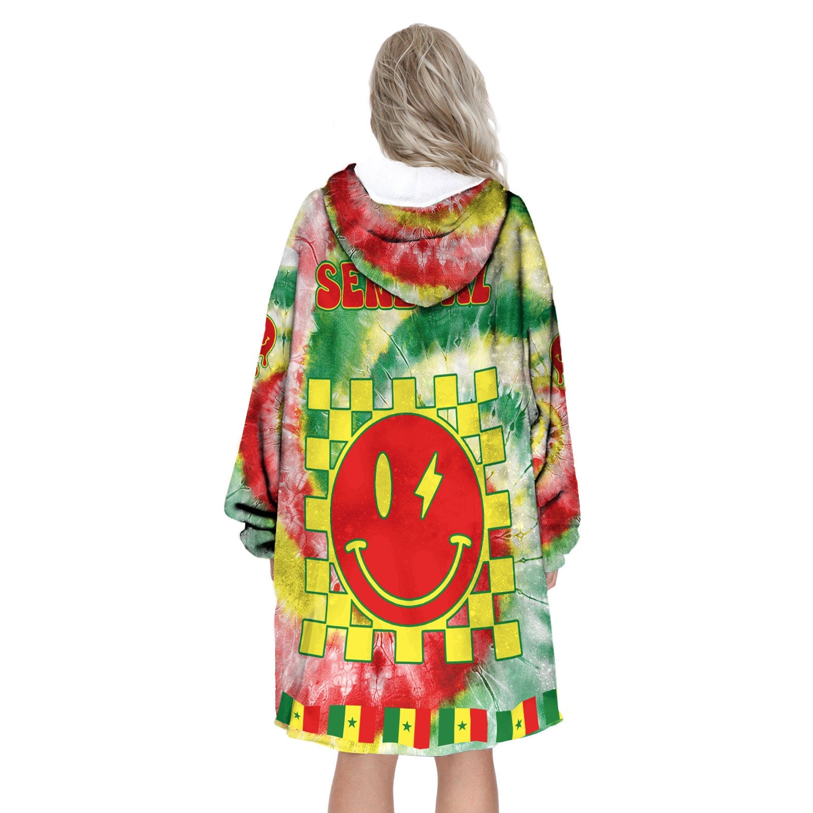 Senegal Hoodie Blanket Custom Tie Dye Style 3