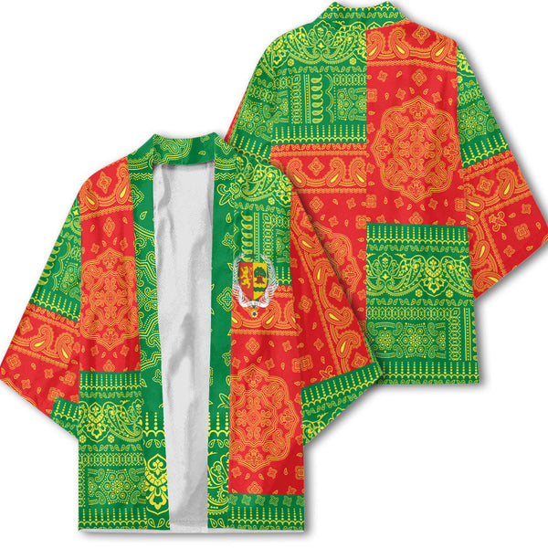 Senegal Kimono Flag And Paisley Basic Style 1