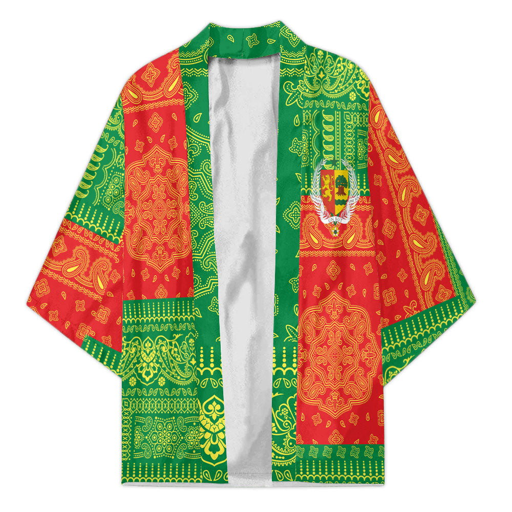 Senegal Kimono Flag And Paisley Basic Style 2