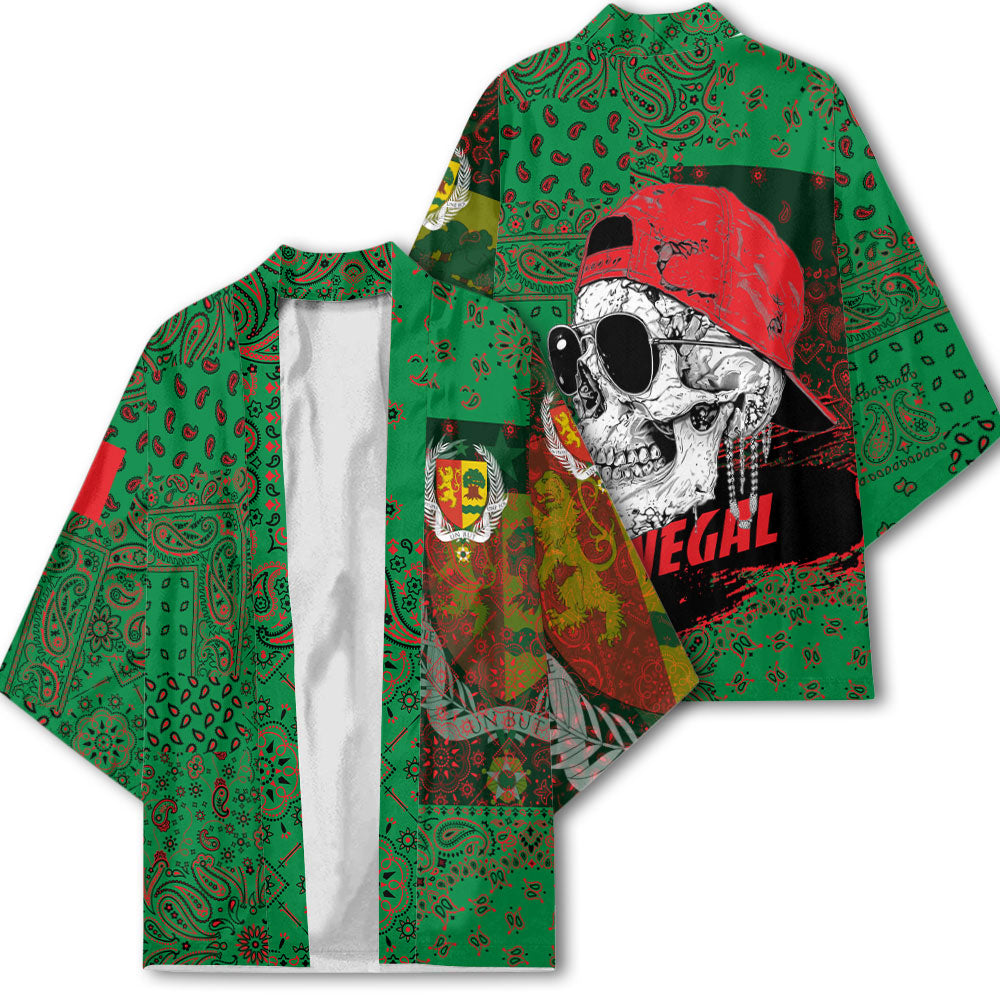 Senegal Kimono Paisley Flag And Skull Style 2