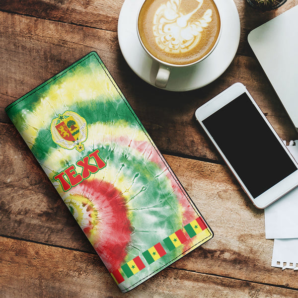 Senegal Leather Wallet Custom Tie Dye Style 1